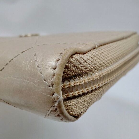 Authentic Gold Leather Chanel Textured CC Long Zip Around Wallet - Picture 5 of 10